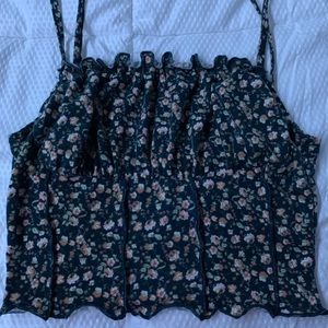 ~Navy Blue Floral Tank Top~